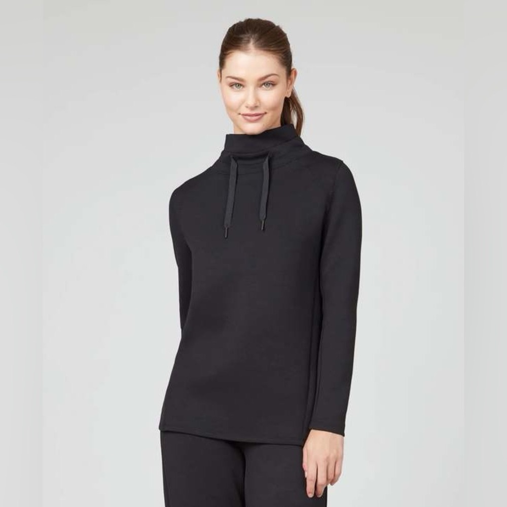 Spanx Air Essentials Got Ya Covered Pullover Sweatshirt Mock Neck Black 3X Comfy